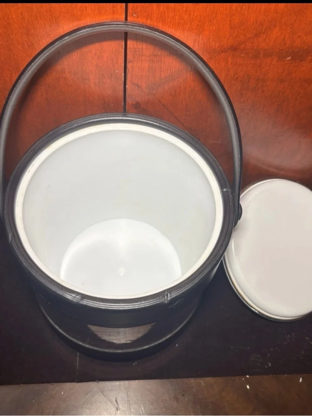 Black Stainless Steel Ice Bucket with Handle